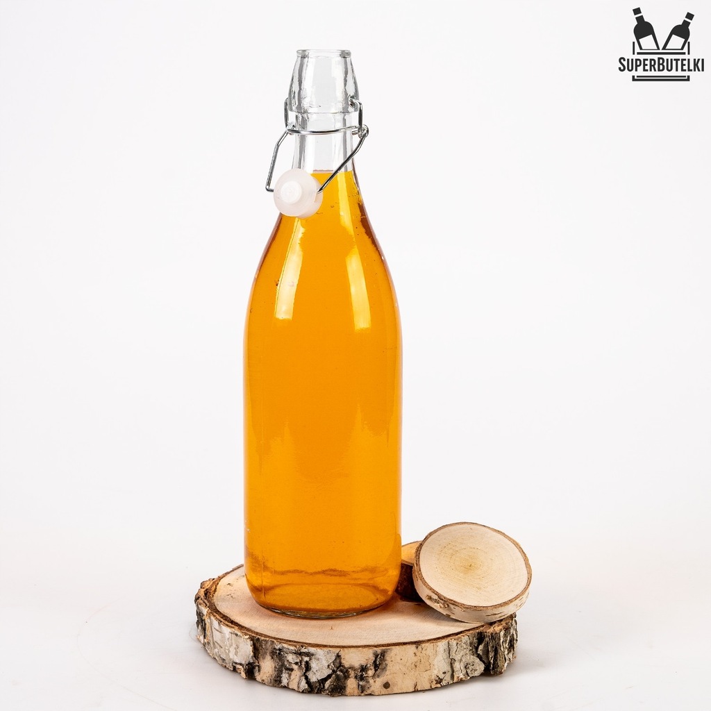 Купить Круглая стеклянная бутылка 1000мл 1л для сока, воды, вина ...