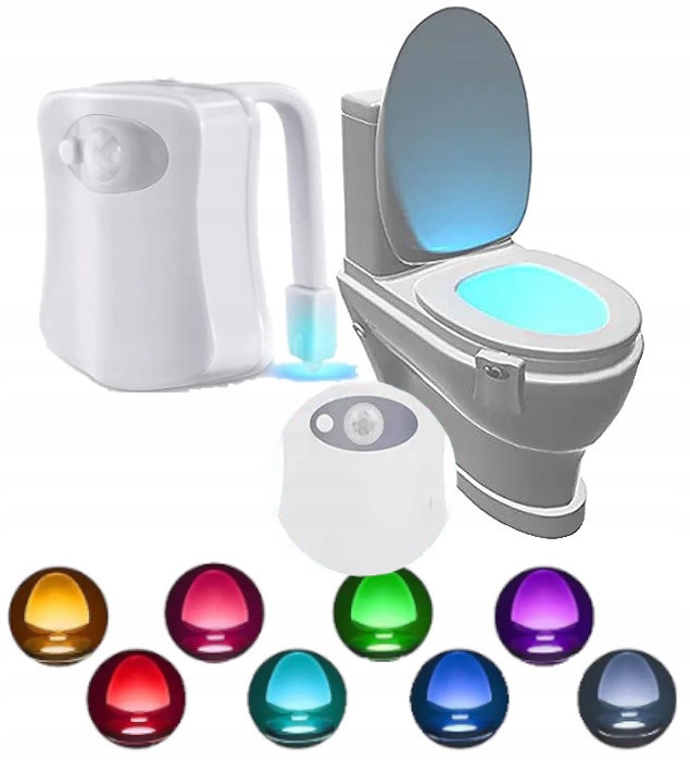 LAMPKA DO TOALETY WC LED CZUJNIK RUCHU ZMIERZCH