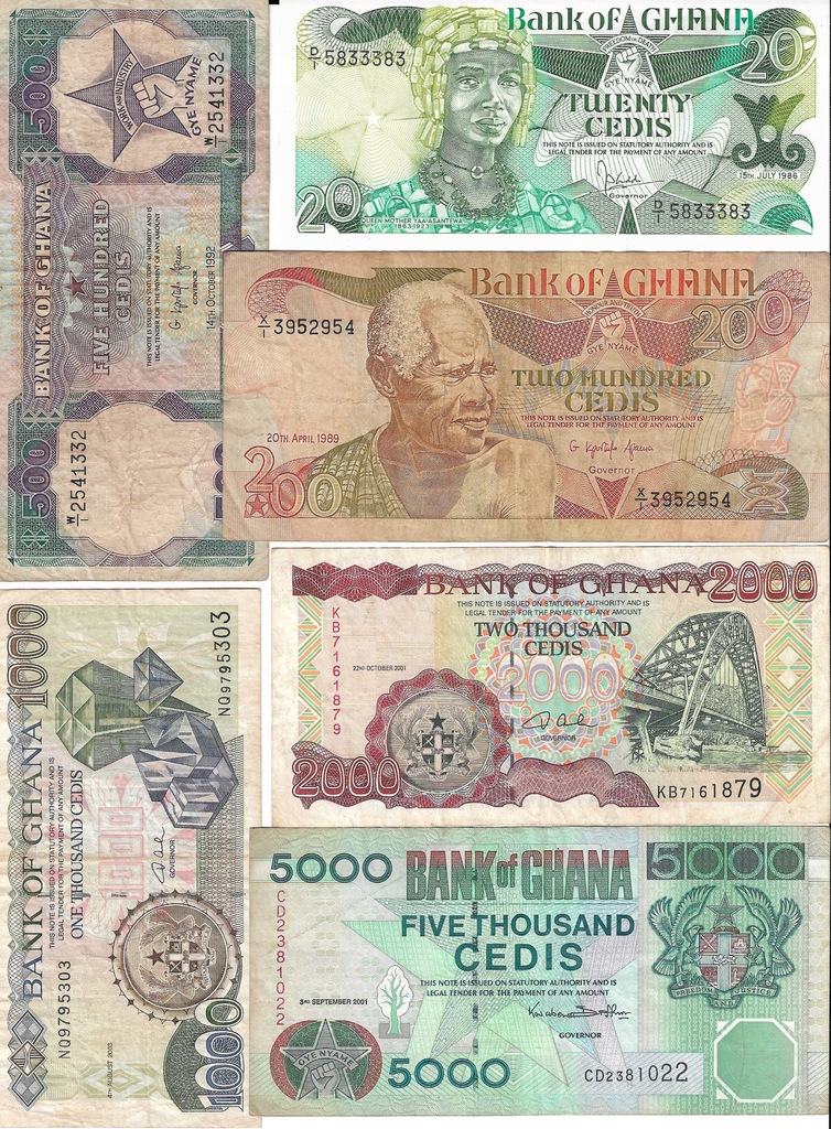 Ghana zestaw banknotów nr 3