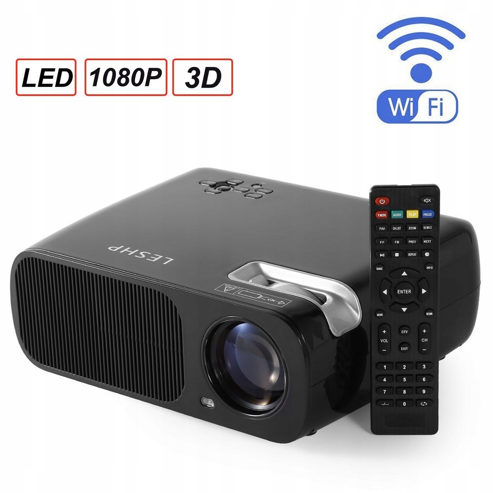 Projektor LESHP 2600LM WIFI AV/VGA/USB/SD/HDMI/TV