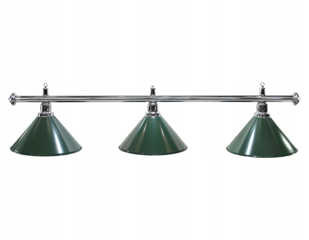 Lampa bilardowa ELEGANCE 3-klosze zielone, srebrny
