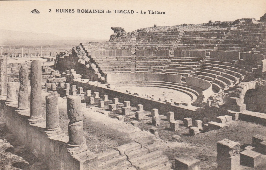 222.Algieria Timgad,Ruiny Rzymskie,Amfiteatr, Przedwojenna Pocztówka