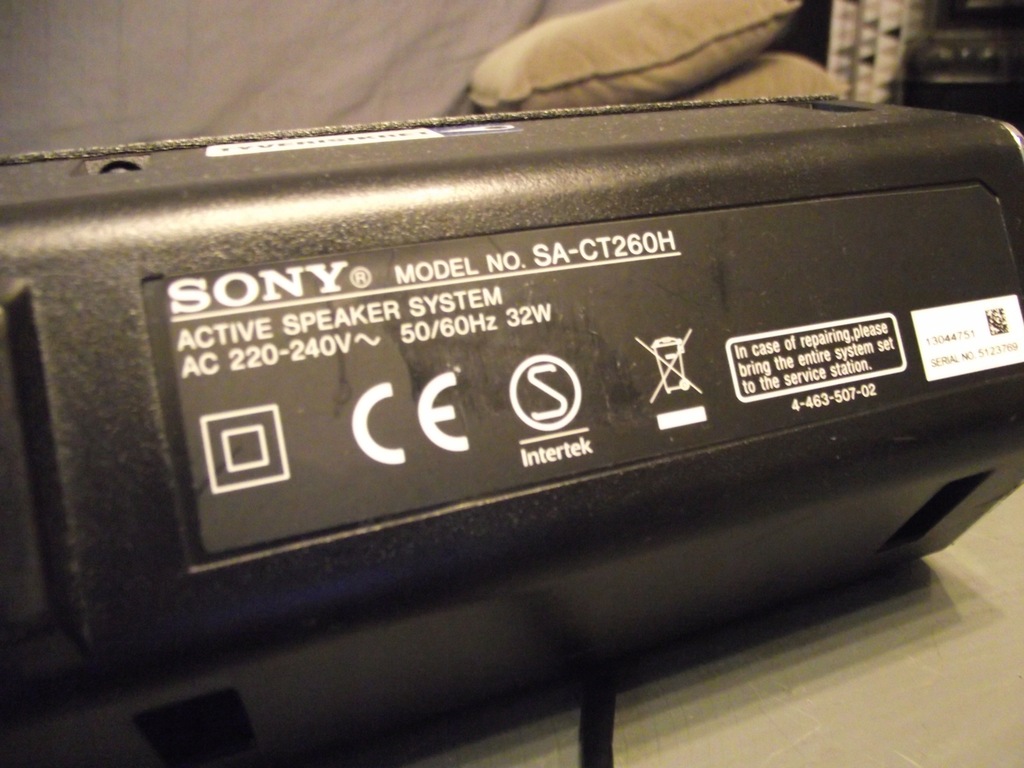 SONY SOUNDBAR SACT260H SPRAWNY BLUETOOTH HDMI 8486072500 oficjalne
