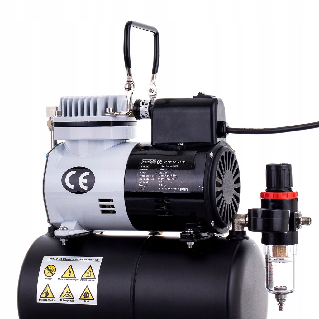 Купить Компрессор для аэрографа с ЦИЛИНДРОМ 3L AF-186 и вентилятором ...