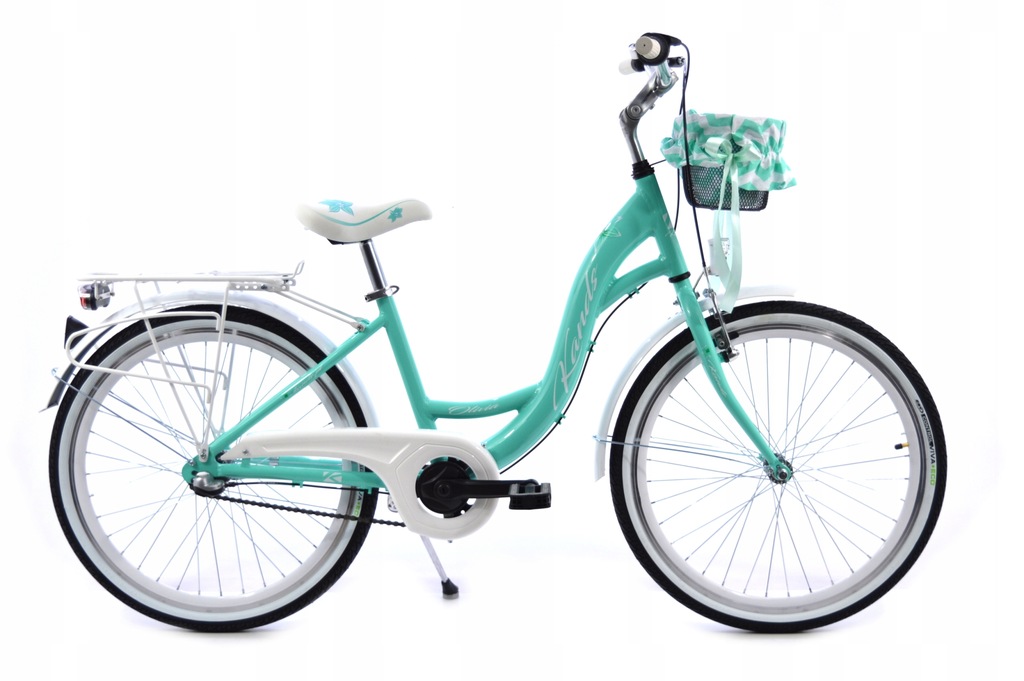 ROWER KOMUNIJNY 24''KANDS OLIVIA ALU MIĘTOWY+KOSZ 7891852979