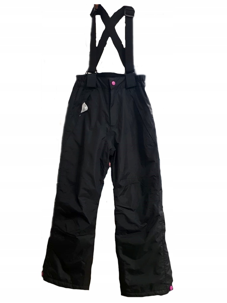 Spodnie dziecięcy narciarskie czarne szelki 134