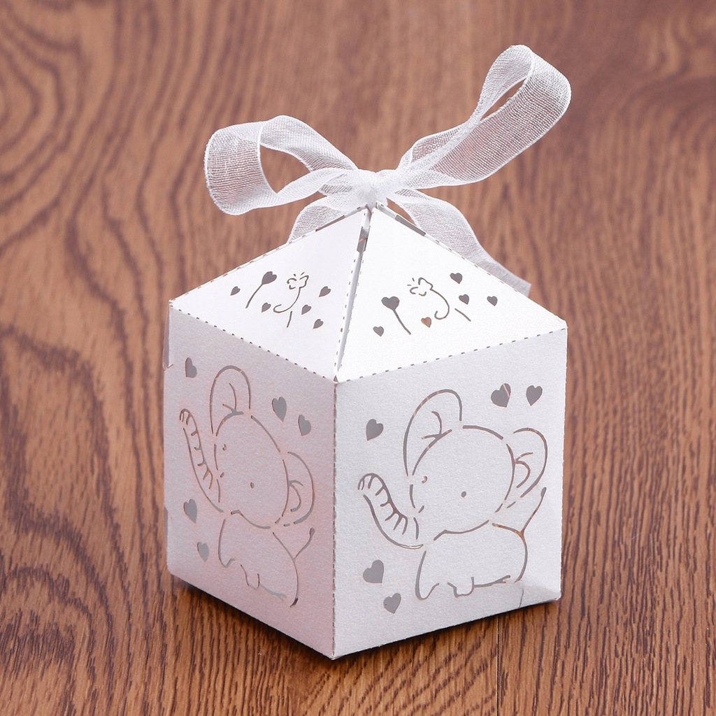 50szt Wedding Favor Boxy Hollow Out Craft Paper Bo