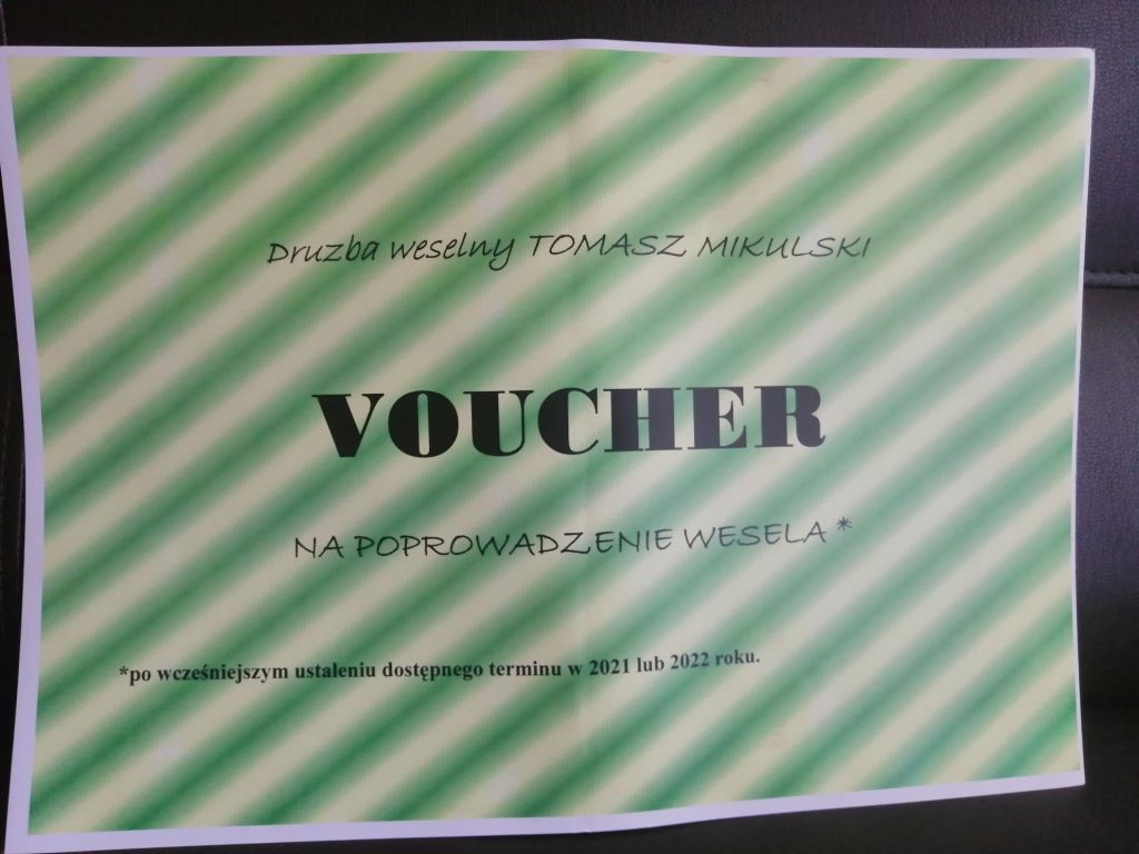 Voucher Drużby Weselnego Tomasz Mikulski