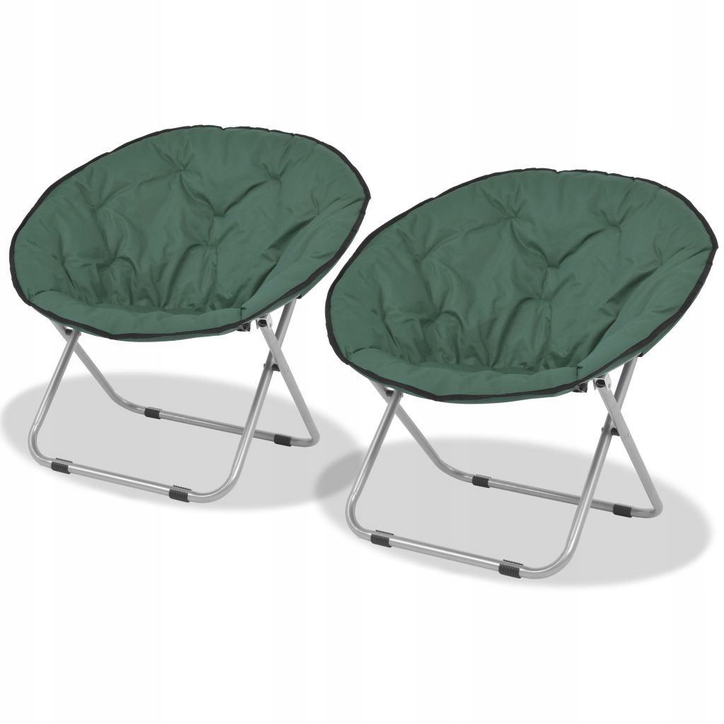 Składane krzesła kempingowe, 2 szt., zielone, 80 x