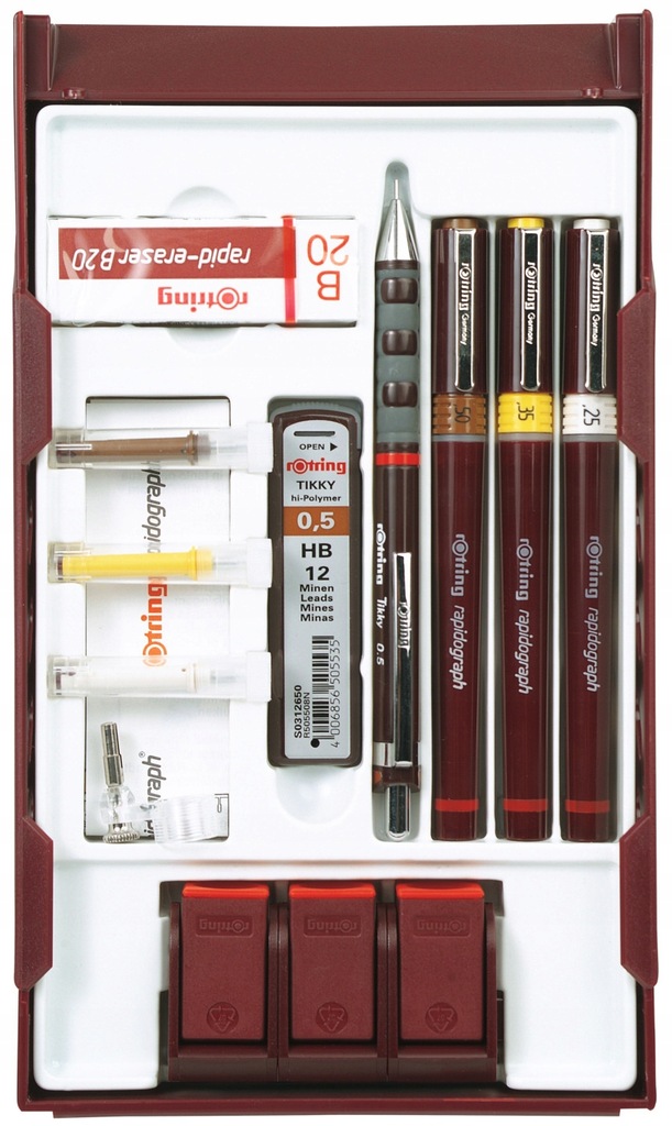 ZESTAW RAPITOGRAFÓW ROTRING 0,25 0,35 0,5 +5