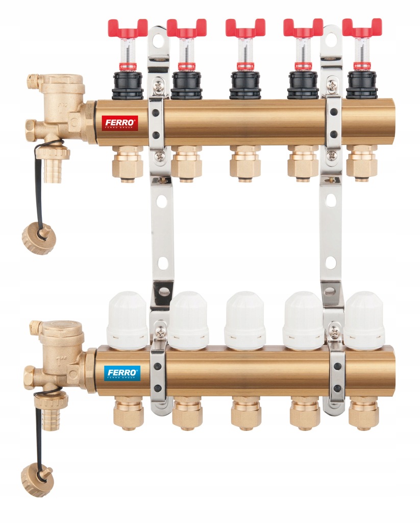 Ferro Rozdzielacz 7-drogowy z zaworami