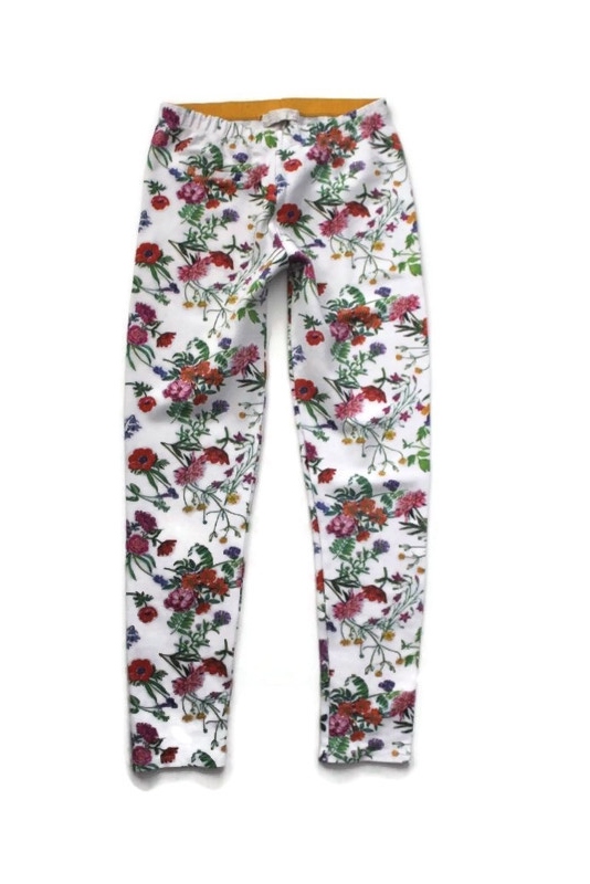 ae620*ZARA*Spodnie legginsy getry kwiaty łąka 164