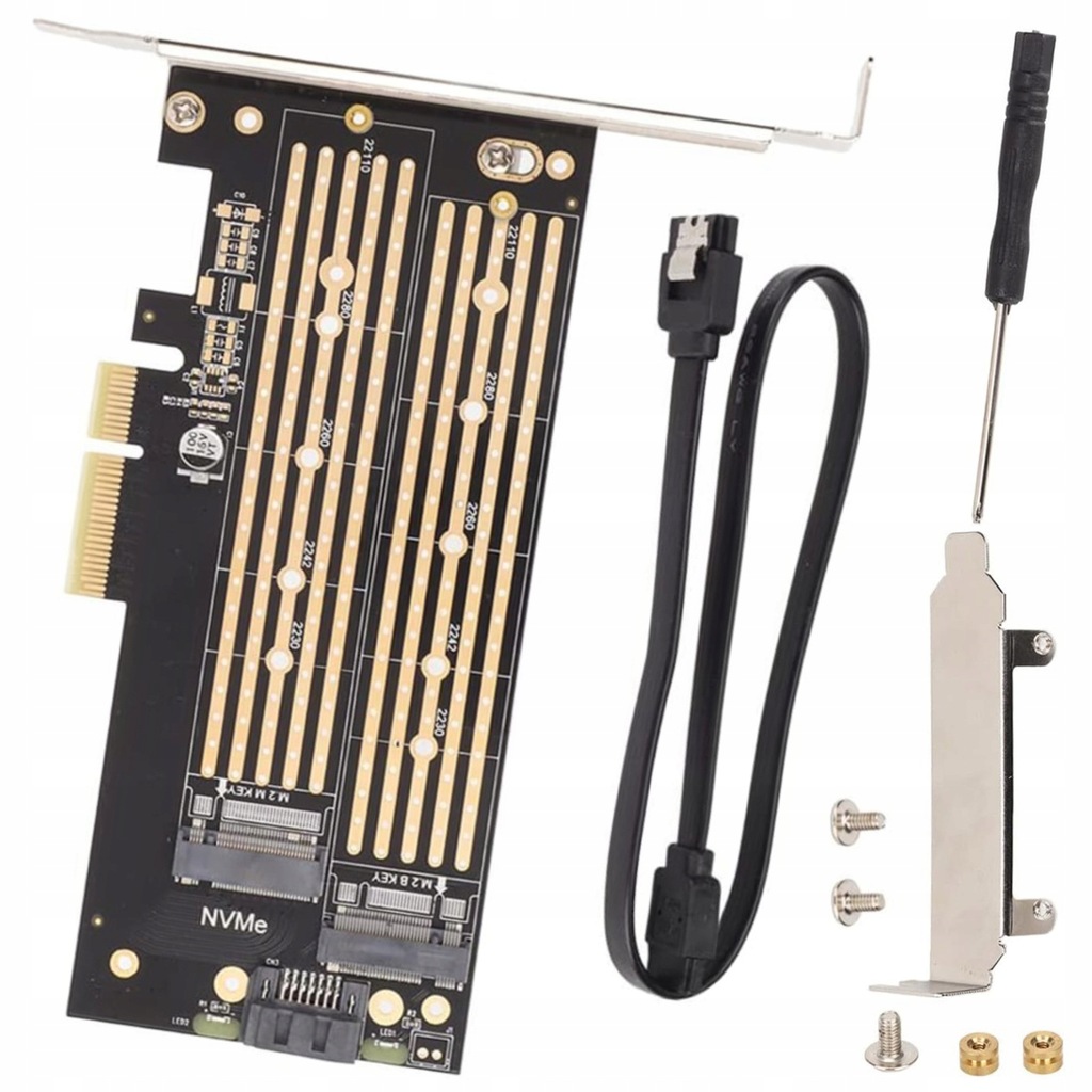 PRZEJŚCIOWKA ADAPTER PCI-E X4 SSD KARTA M.2 NVME - 14261249740 ...