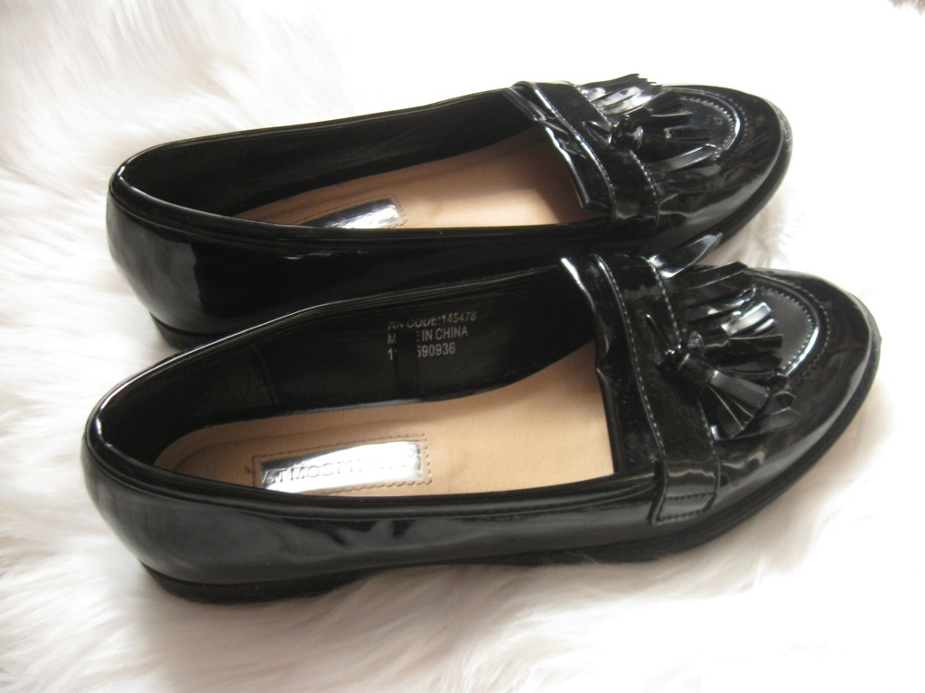 Atmosphere_Buty Mokasyny Black Lakier r 38/5