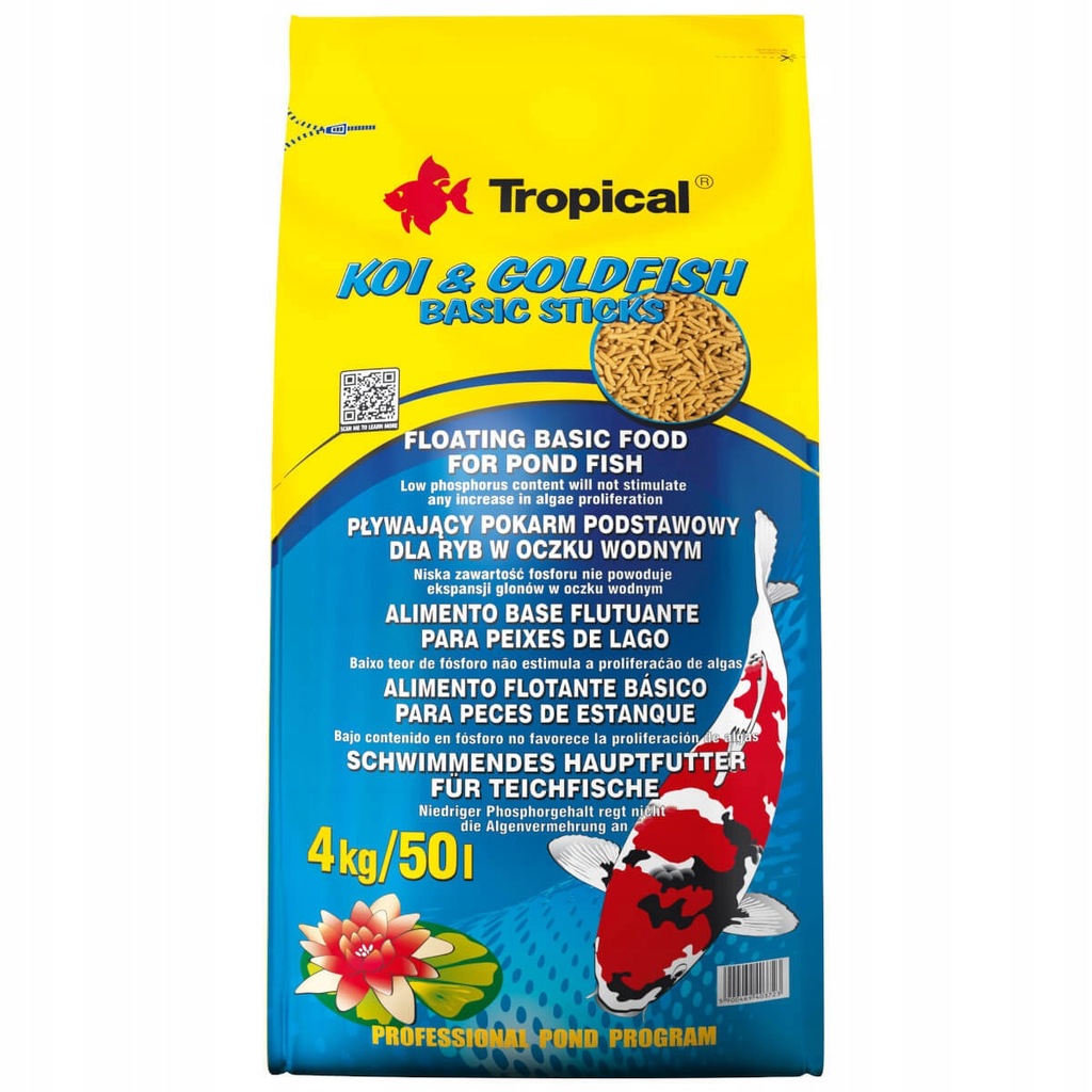 Tropical Koi&Goldfish Basic Sticks 4kg Pokarm