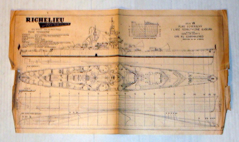 Krążownik RICHELIEU - plan modelarski.
