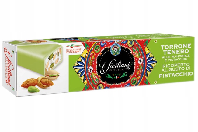 Dolgam Torrone Nugat miękki w Polewie Pistacjowej 85g Włoski