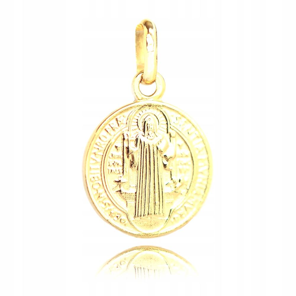 Złoty medalik Święty Benedykt 585