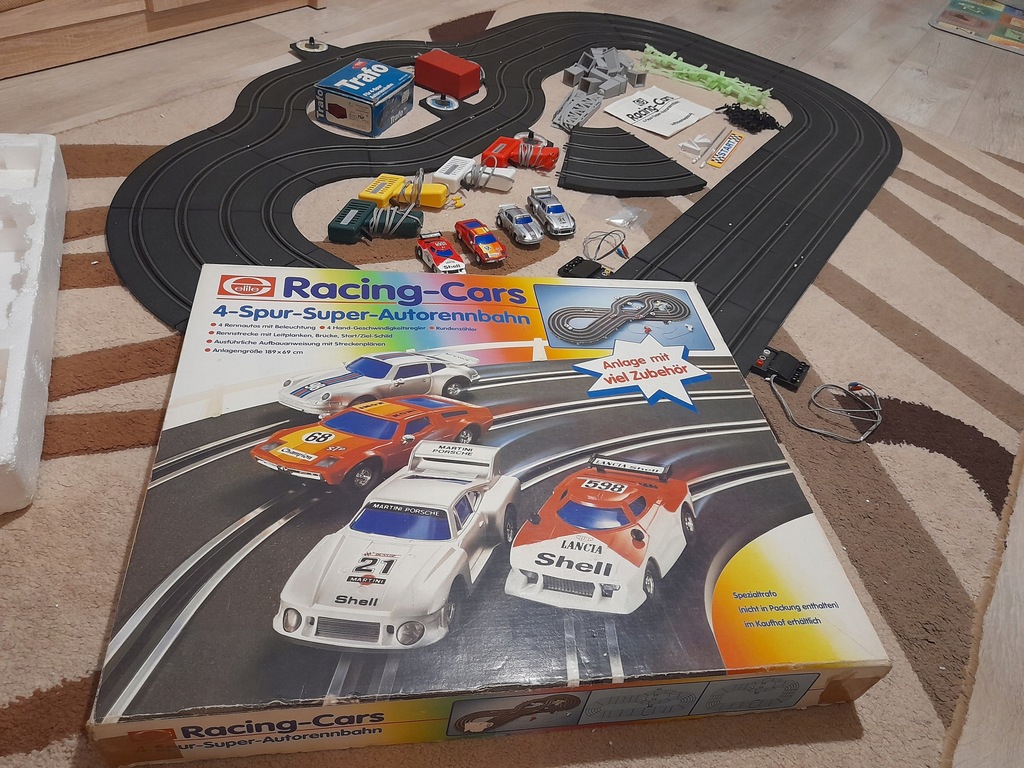 Tor samochodowy 4 auta DDR PRL, 100% kpl., Unikat!