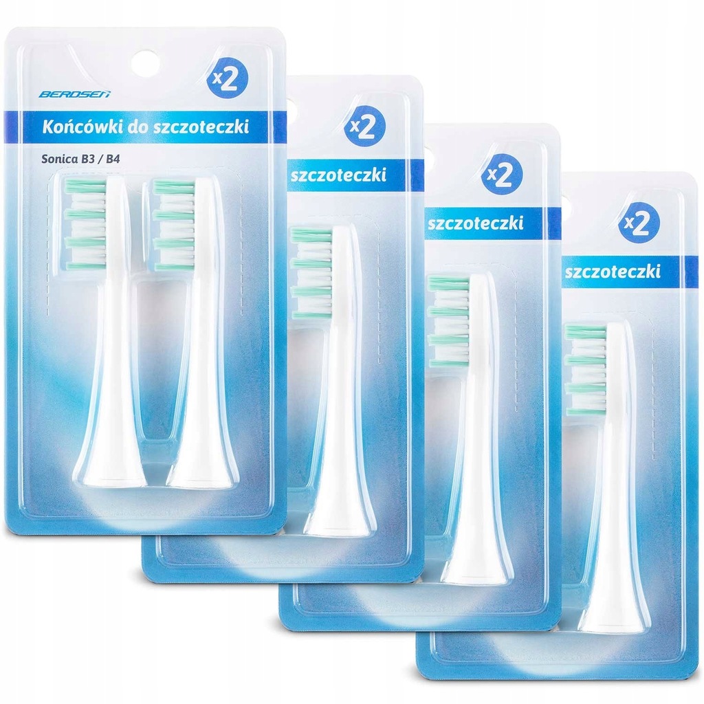 Końcówki do szczoteczki sonicznej Berdsen 8 szt, Berdsen, 5176-4.5903890610