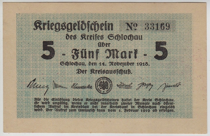 R11 Człuchów (Schlochau), 5 M, 1918r.