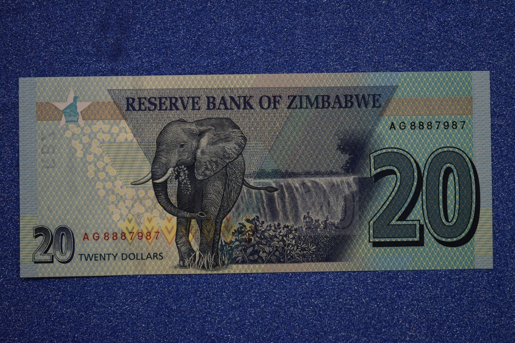 20 DOLLARS, ZIMBABWE, 2020r, UNC-
