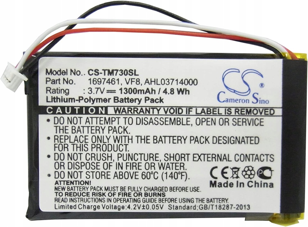 Bateria do TomTom Go CS-TM730SL 1300mAh