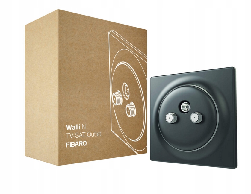 FIBARO Walli N TV-SAT Outlet (antracyt) | FGWTFEU-021-8