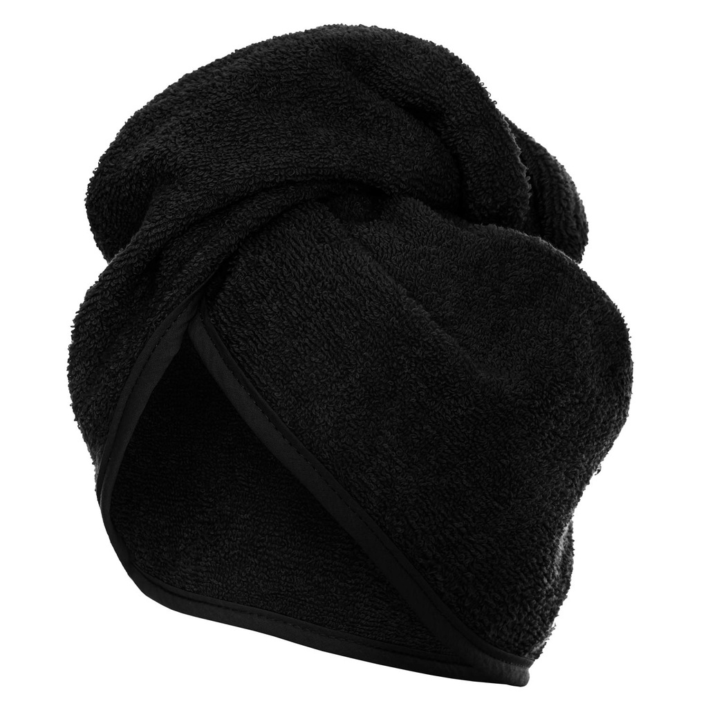 Czarny Turban Ręcznik Do Włosów