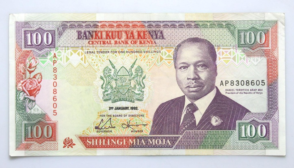 BANKNOT - Kenia - 100 Szylingów 1992 - STAN !