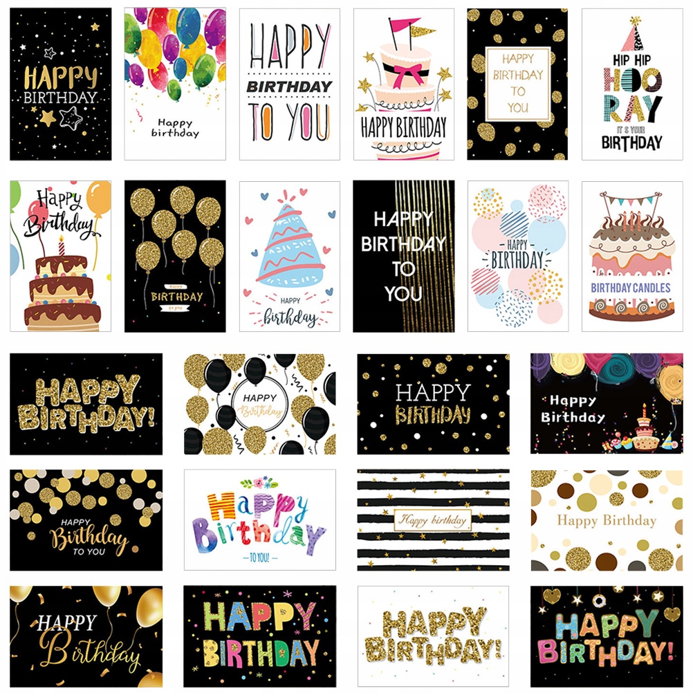 Birthday Cards Kids Paper Greeting Cards 24 Pcs