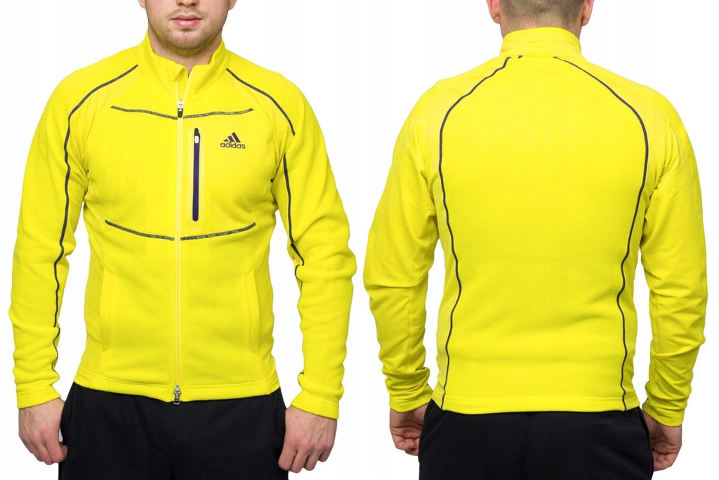 Zółta BLUZA Męska Sportowa ADIDAS FIT Rozpinana