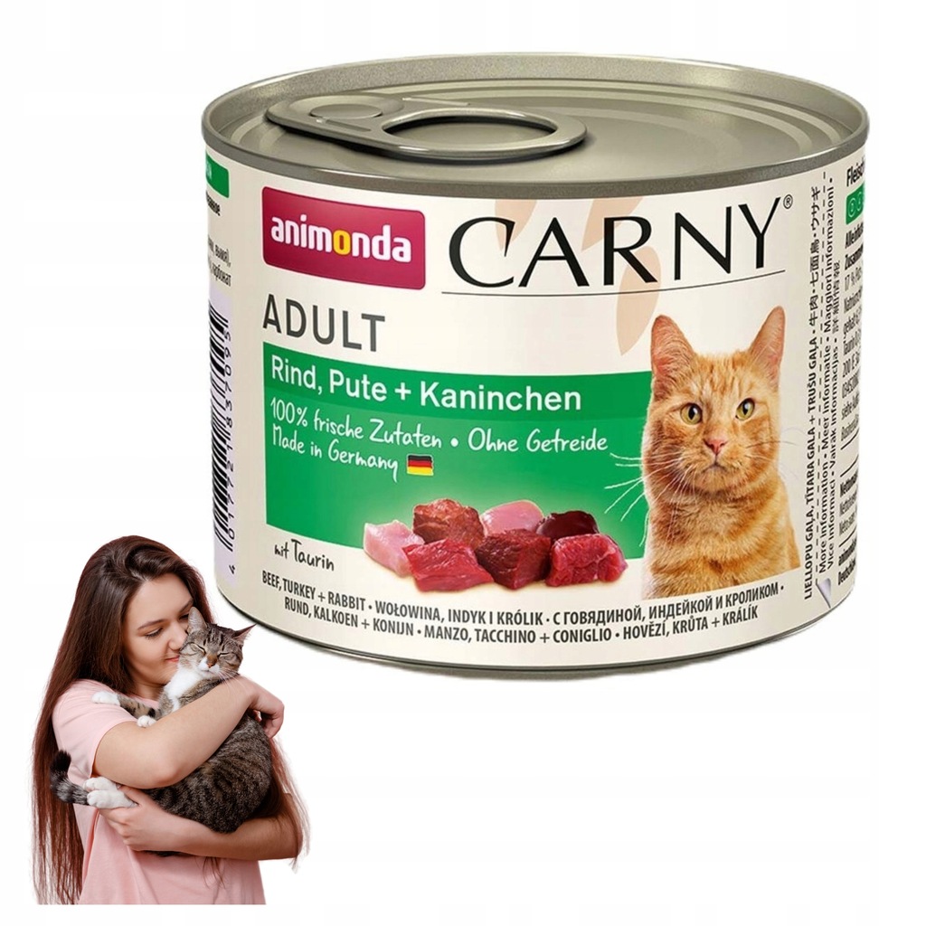 ANIMONDA Carny Adult wołowina, indyk i królik - mokra karma dla kota - 200g