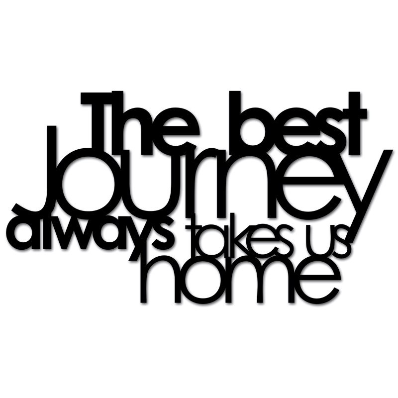 Napis na ścianę 3D THE BEST JOURNEY ALWAYS TAKES U