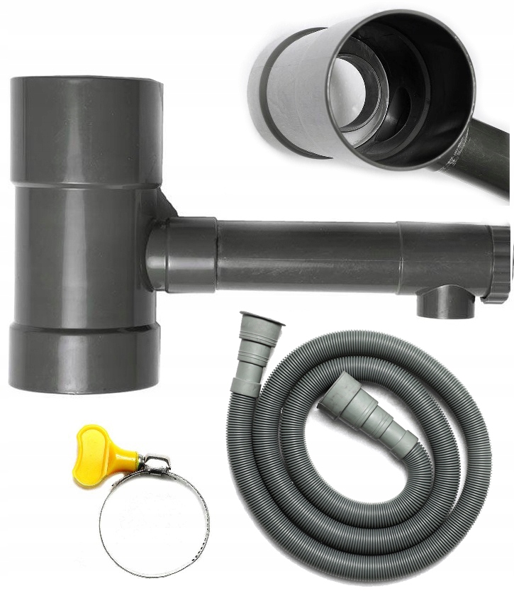 ZBIERACZ WODY DESZCZOWEJ 100mm ŁAPACZ WODY Z RYNNY 10876422752