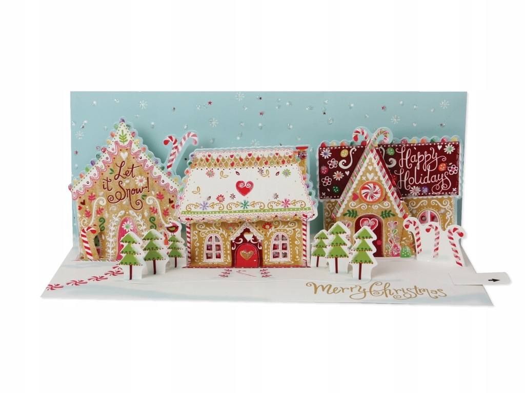 Купить Рождественская открытка 3D пряничный домик к праздникам: отзывы, фото, характеристики в интерне-магазине Aredi.ru