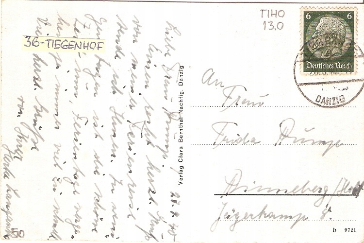 Danzig M36 - stempel TIEGENHOF A