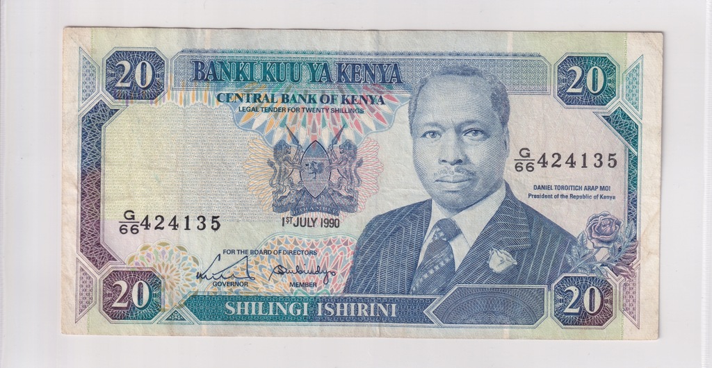 20 Shilingi Kenia 1990 P#25