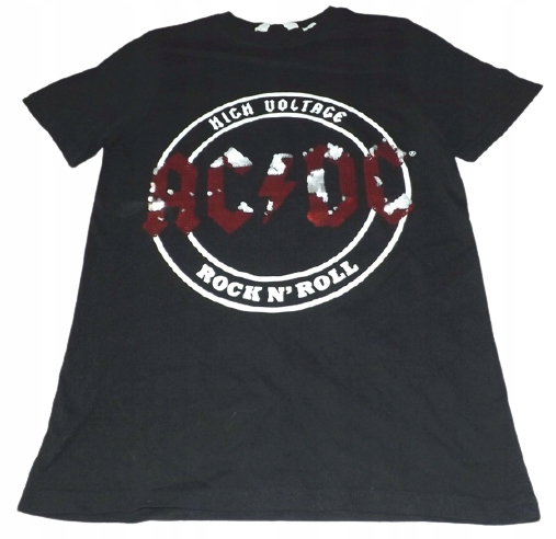 Bluzka T-shirt AC/DC H&M cekiny 158-164 v