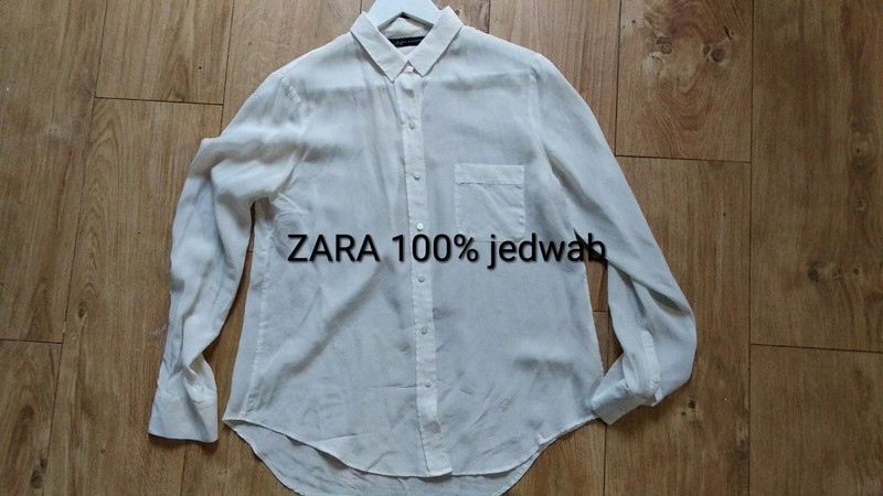 Biała koszula Zara 100% jedwab r.L