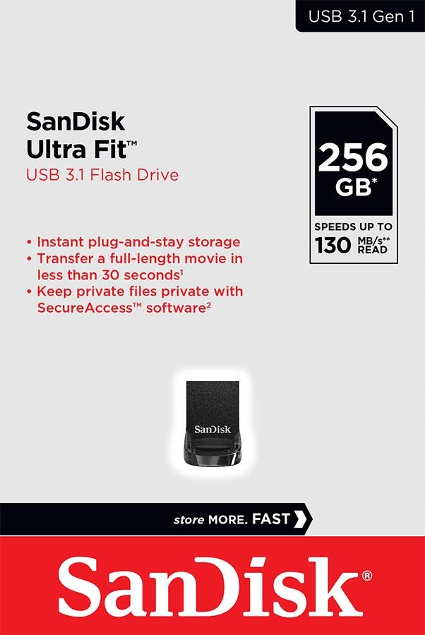 Купить Флеш-накопитель Nano Sandisk ULTRA FIT 256 ГБ 130 МБ: отзывы, фото, характеристики в интерне-магазине Aredi.ru