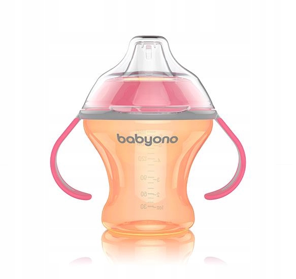 BabyOno Kubek miękki ustnik 180ml 1456 pomarańcz