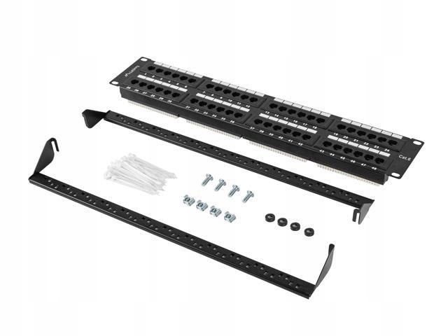 Patch panel Lanberg PPU6-2048-B 48 port 2U 19'' kat.6 czarny