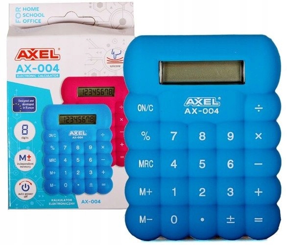 Kalkulator Axel AX-004 silikonowy niebieski