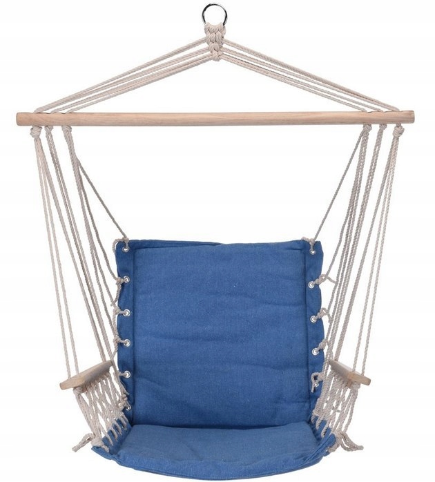Krzesło Fotel ogrodowy wiszący niebieski 100x90cm