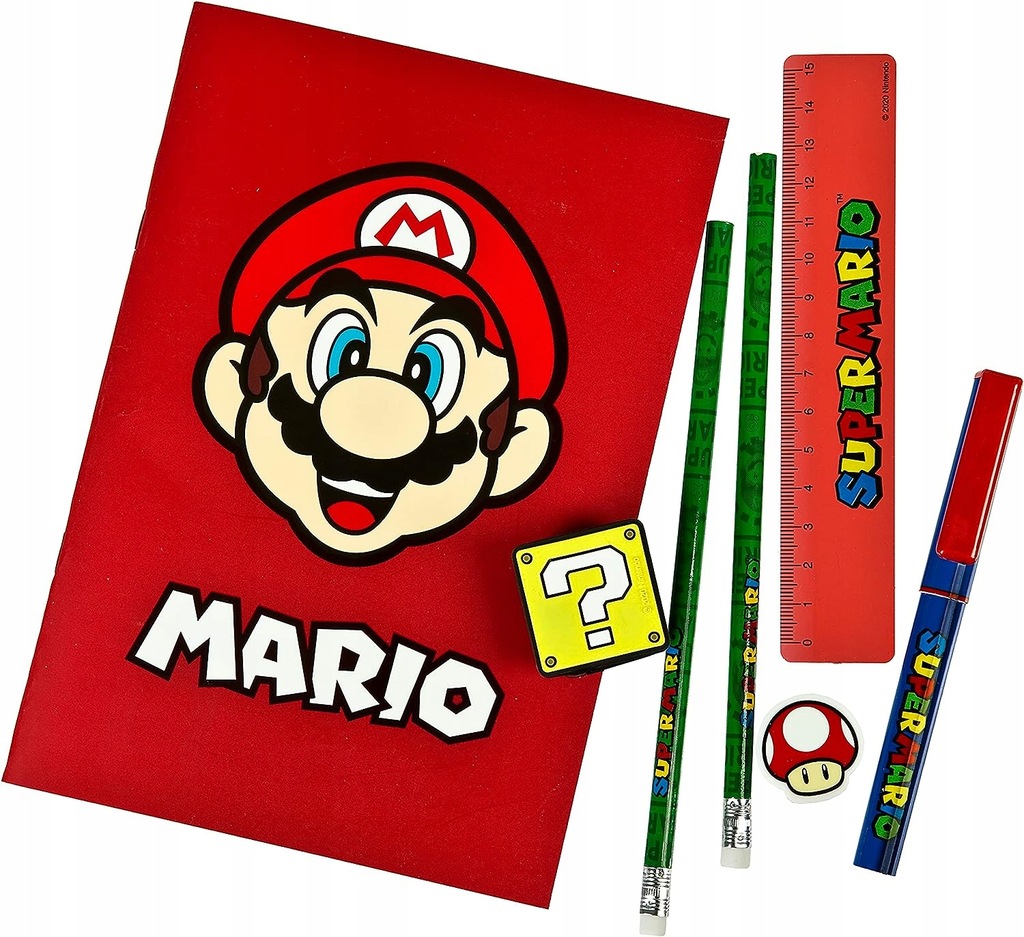 ZESTAW ARTYKUŁÓW SZKOLNYCH SUPER MARIO - 7el