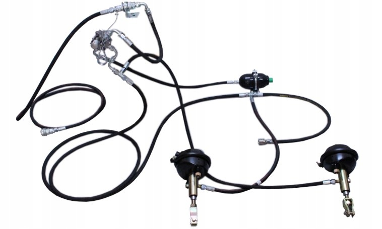 Hamulce hydrauliczno-pneumatyczne przyczepy zestaw