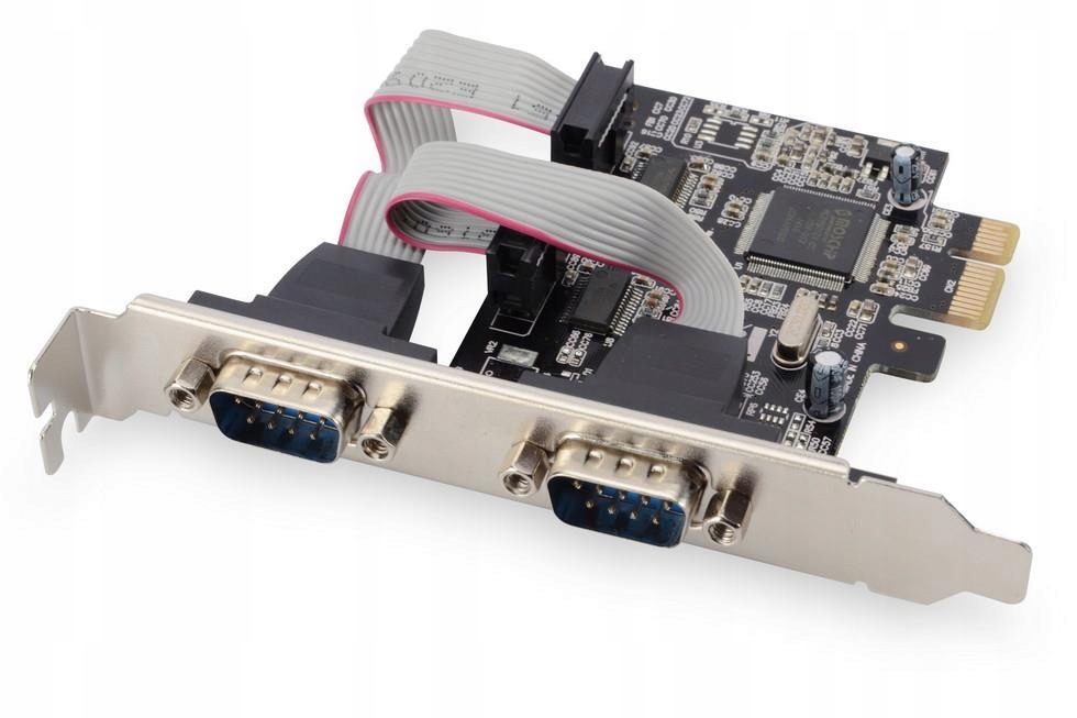 Kontroler COM DIGITUS PCIe, 2x RS-232/COM, Low Profile, Chipset AX99100