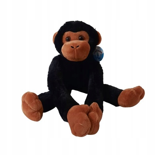 Małpka wisząca pluszowa 50cm z rzepami czarna