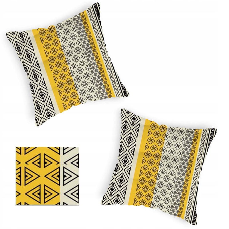 Poszewka w żółto-czarne wzory jasiek 40x40 2 szt.